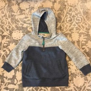 Boys 1/4 zip hooded sweatshirt